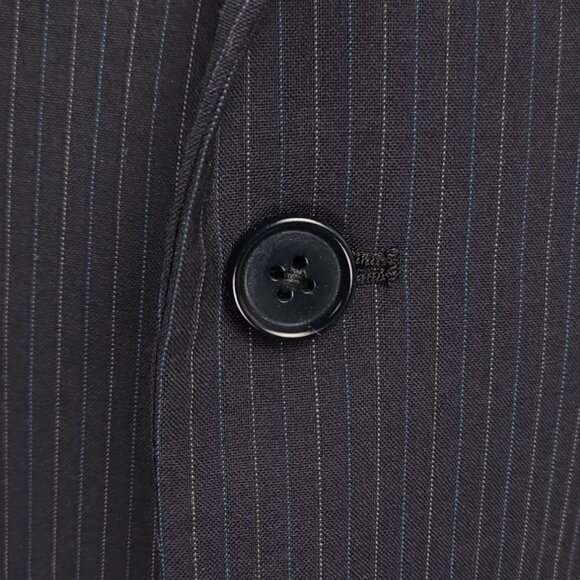 Brooks Brothers 346 Black Striped 2-Piece Suit 43R- Pants W46xL28 - Picture 6 of 16